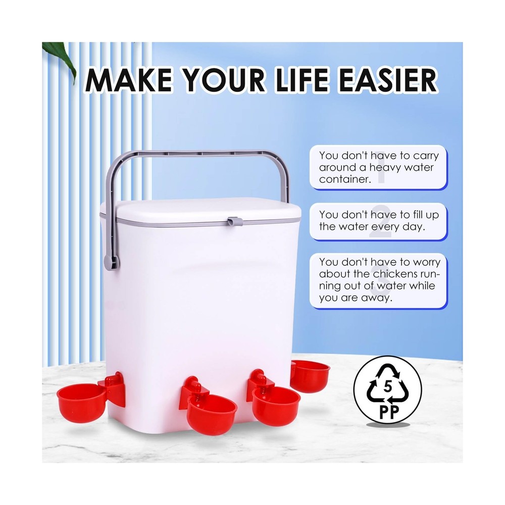 Automatic Chicken Waterer with Float Valve Kit Hose Attachment and ... Fast Ship