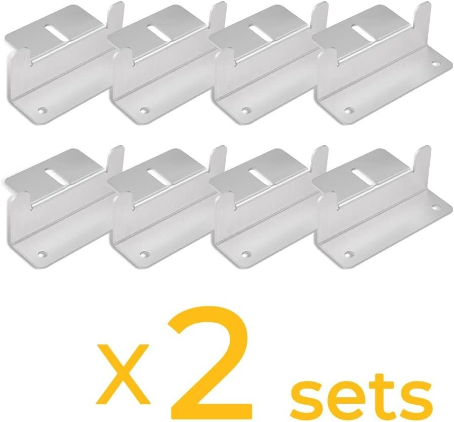 Lightweight Anodized Solar Panel Z Brackets - 16 Units for Off-Grid Applications