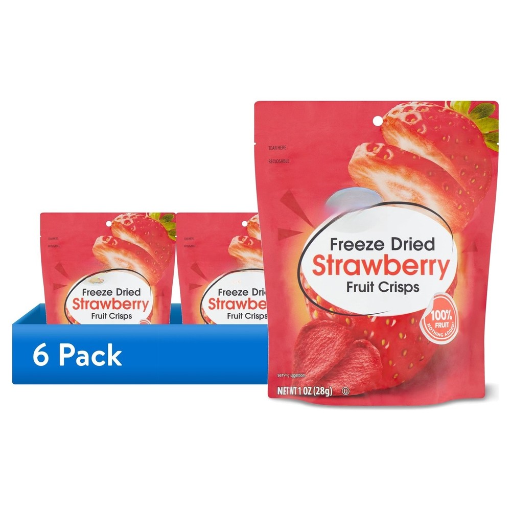 (6 pack) Freeze Dried Strawberry Fruit Crisps, 1 oz