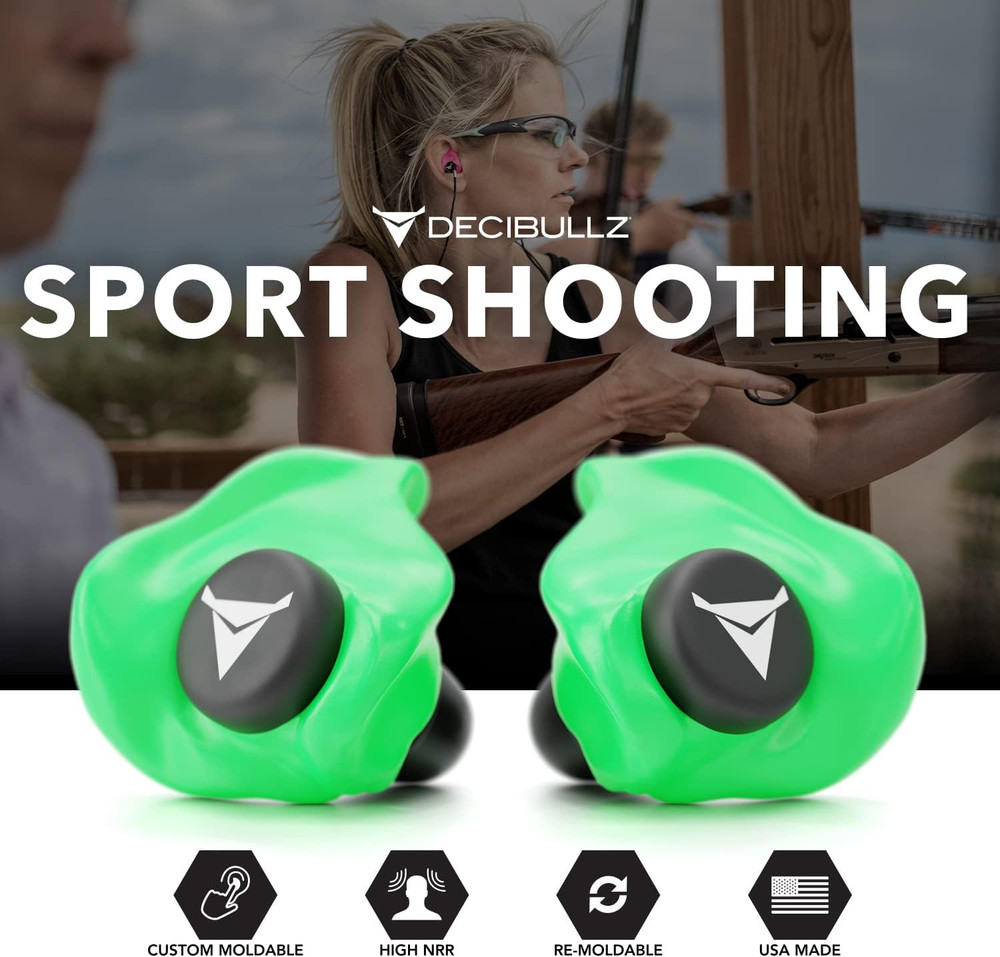 Decibullz Custom Molded Earplugs Pro Pack (Green) Bundle