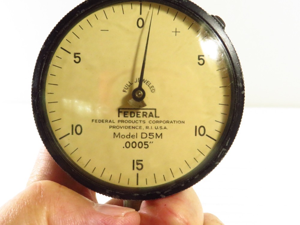 FEDERAL Model D5M .0005" Dial Indicator, Made in USA