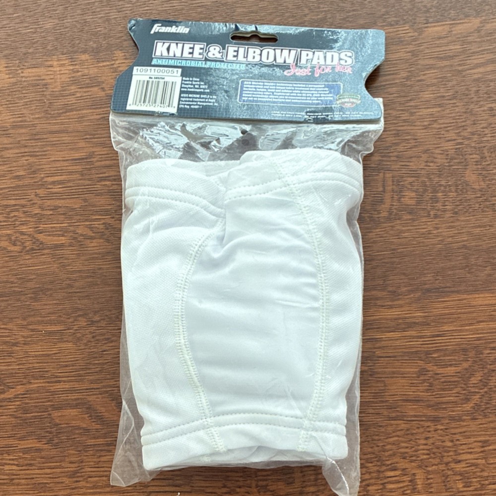 Franklin Antimicrobial Knee & Elbow Pads White One Size Shock Absorption