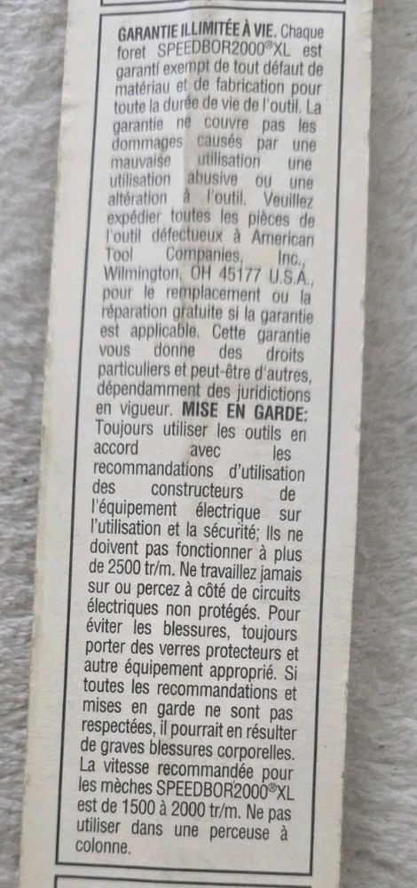 887174 7/8 Speedbor 2000 XL drill Spade bit