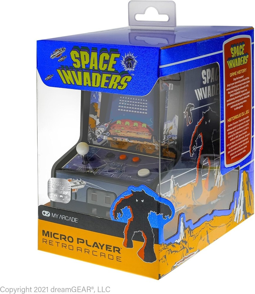 Authentic Space Invaders Arcade Machine: Playable 6.75” Collector's Edition
