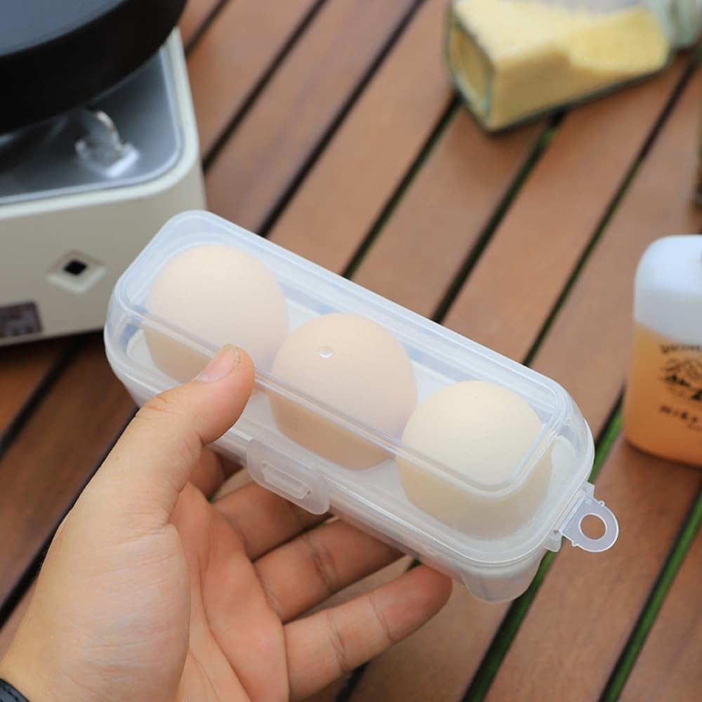 2 Pack Camping Egg Carrier 3 Grids Storage Container Portable Clear