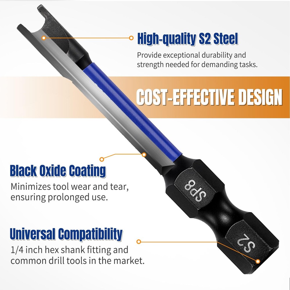 Magnetic Spanner Bit Set, 2" 6-Piece Security Bits SP4 SP6 SP8 SP10 SP12 SP14...