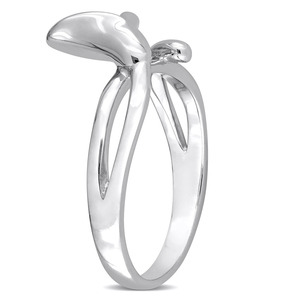 Amour Sterling Silver Diamond Calla Lily Flower Ring