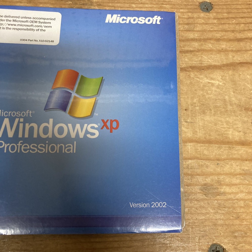 Microsoft Windows XP Professional CD Sealed 2002 SP2 REQUIRES KEY - NOT INCLUDED