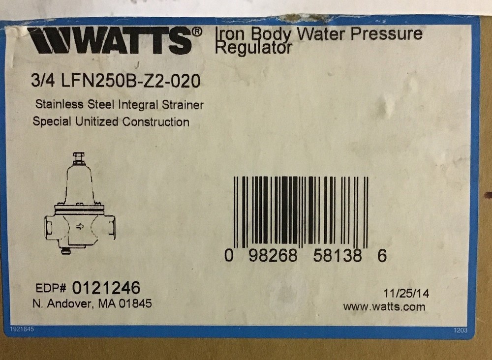 Pressure Reducing Valve for Hatco - 3/4 LFN250B-Z2-020 Part# 03.02.004. 20#