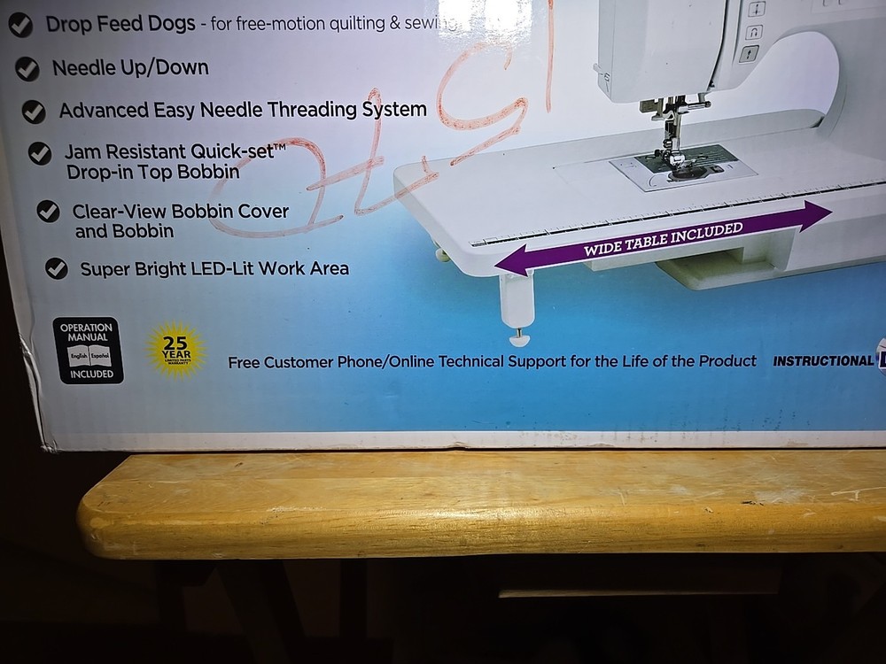 Brother CE8100 Computerized Sewing Machine W/thread, Fabric, & Sewing Book. NEW