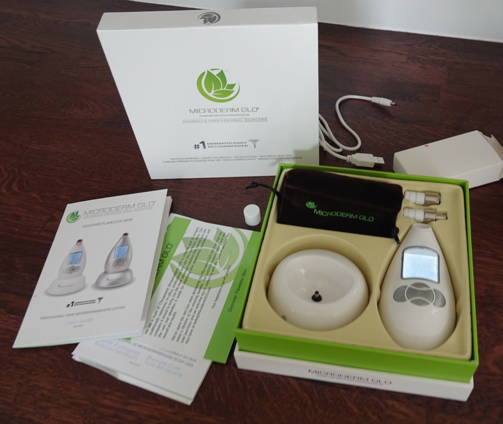 Microderm GLO Diamond Microdermabrasion Machine and Suction Tool- USED WHITE