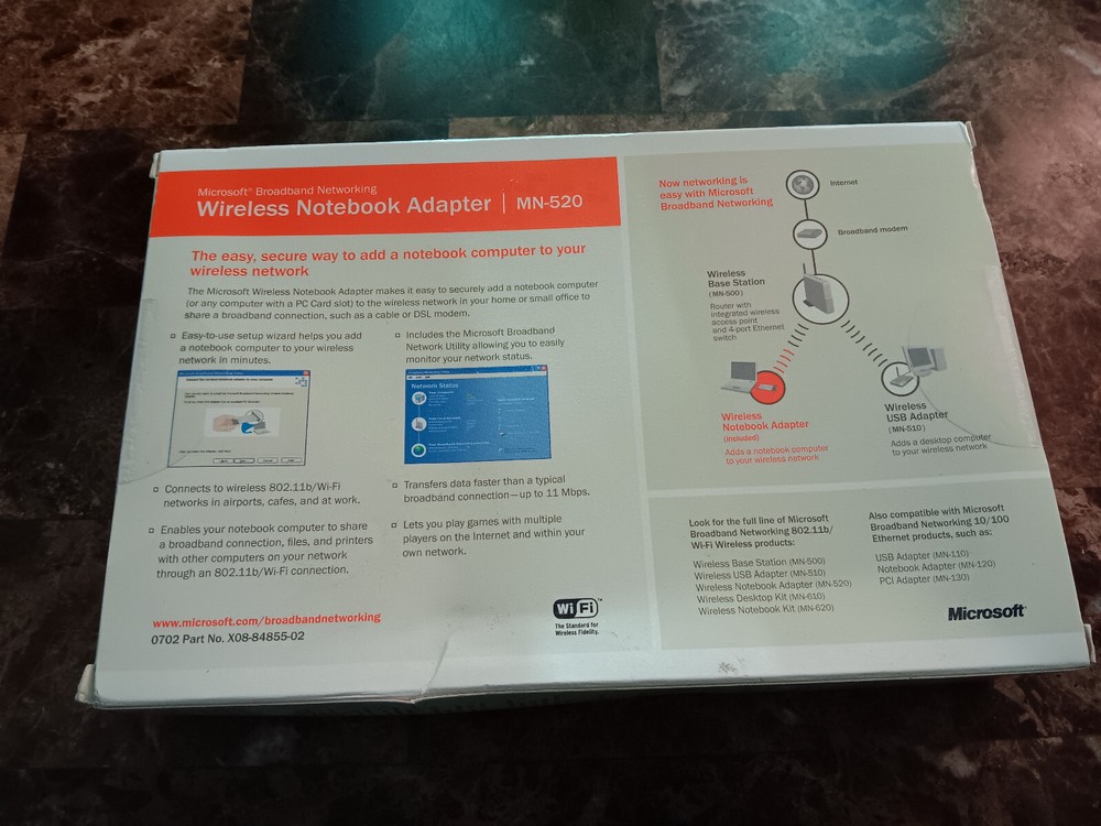 microsoft Wireless - Notebook Adapter MN-520 NEW