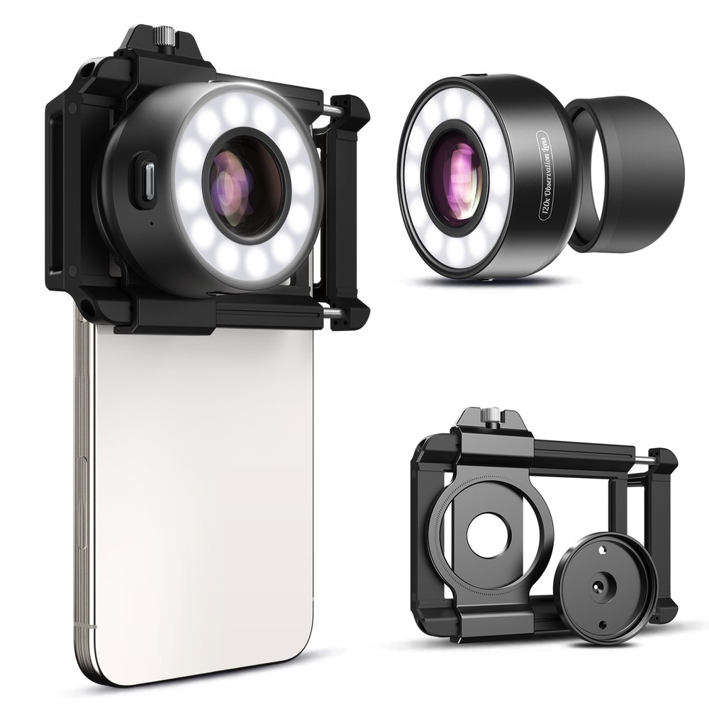 APEXEL 120X Phone Microscope Lens, For iPhone/Android, Mini Pocket Microscope