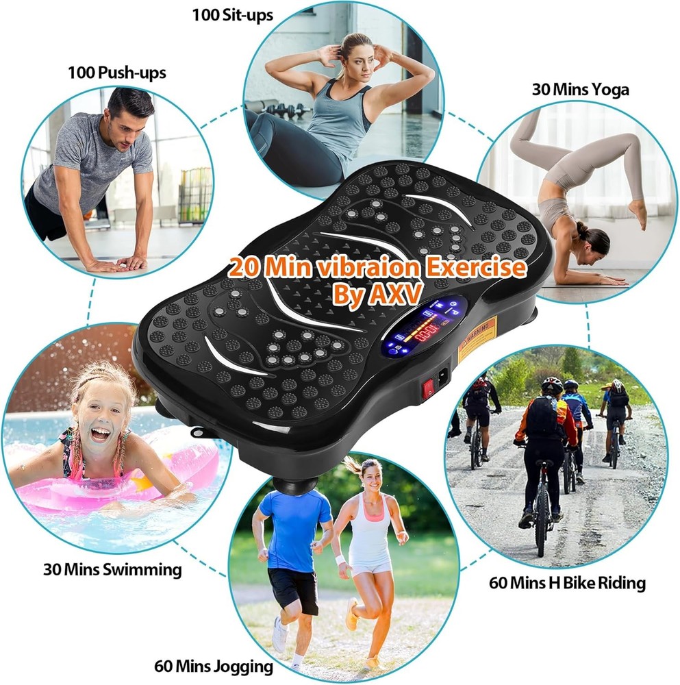 Whole Body Vibration Platform Machine with Remote & Loop Bands Home Gym