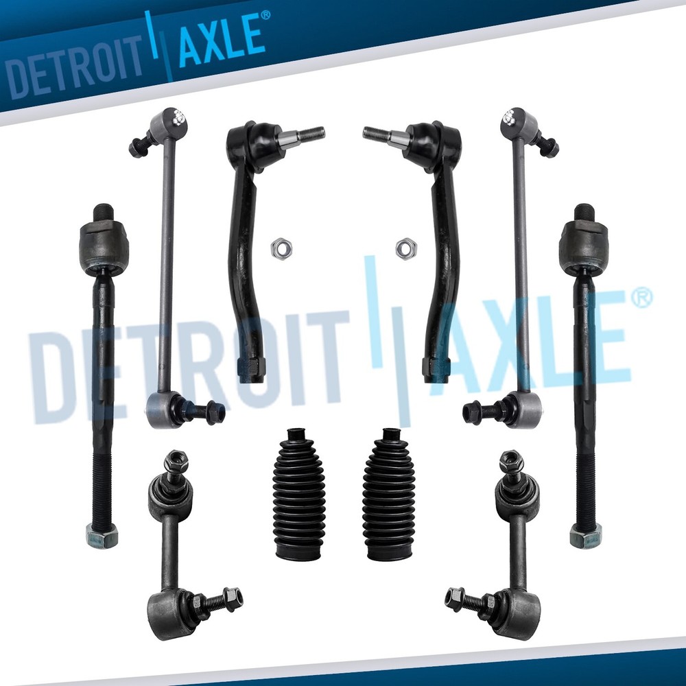 Front Rear Sway Bar Links Inner Outer Tierods w/Boot Kit for 2009 - 2014 Maxima