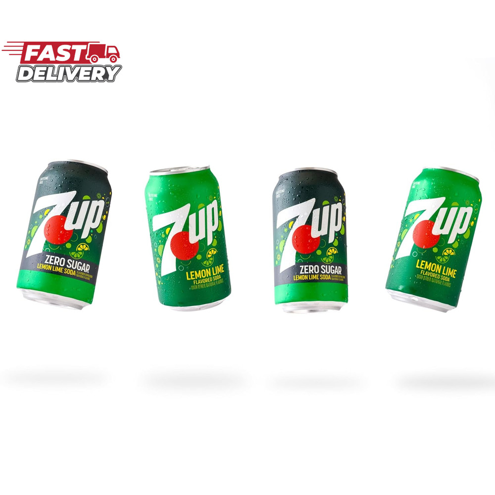 7UP Lemon Lime Soda, 12 Fl Oz Cans, 12 Pack