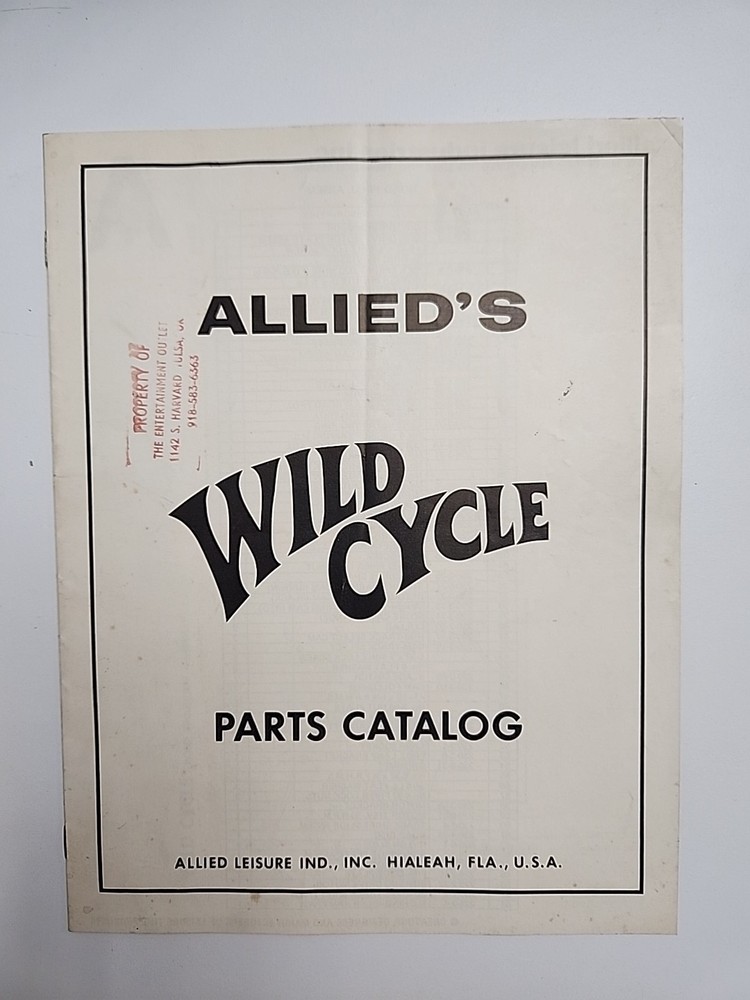 Wild Cycle Arcade Parts Catalog & Schematic ALLIED LEISURE