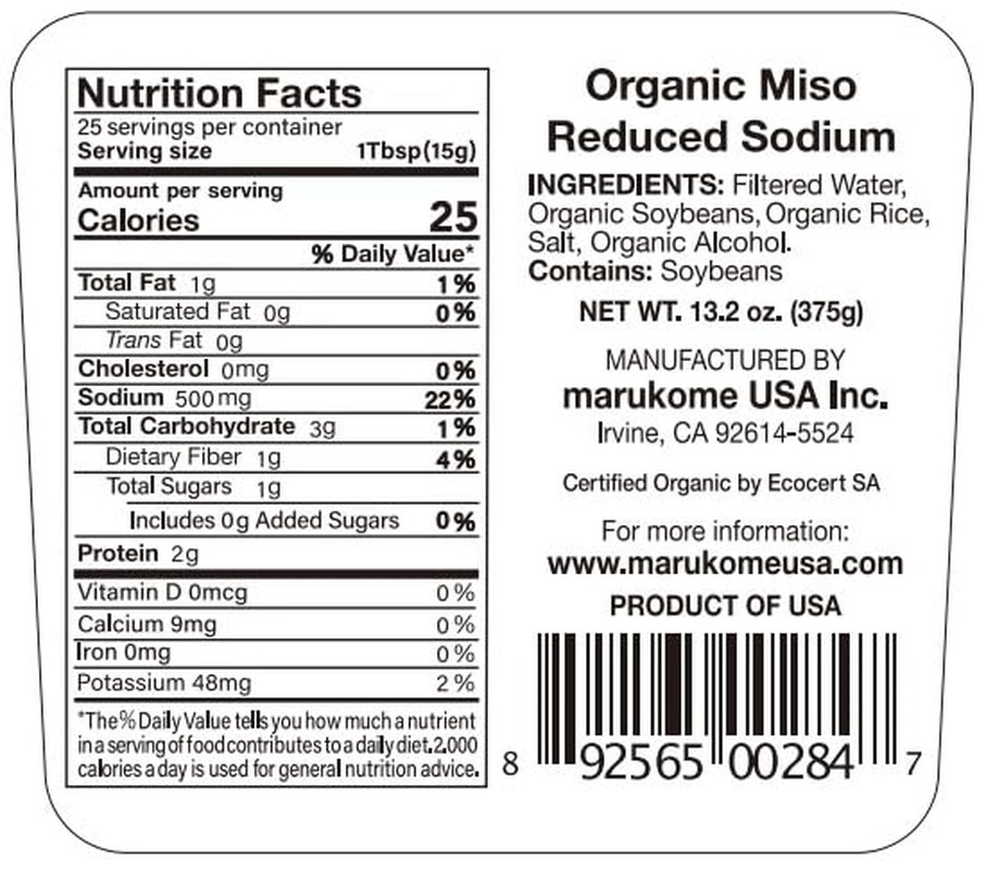 Organic Broth, Reduced Sodium Miso Paste, 13.2 OZ