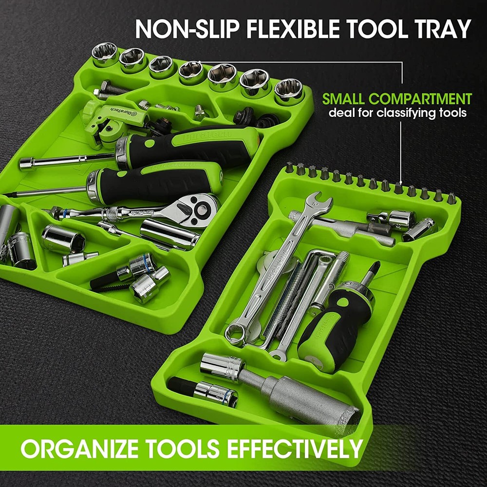 DURATECH 3PC Flexible Tool Tray Silicone Tool Holder for Automotive Tool Storage