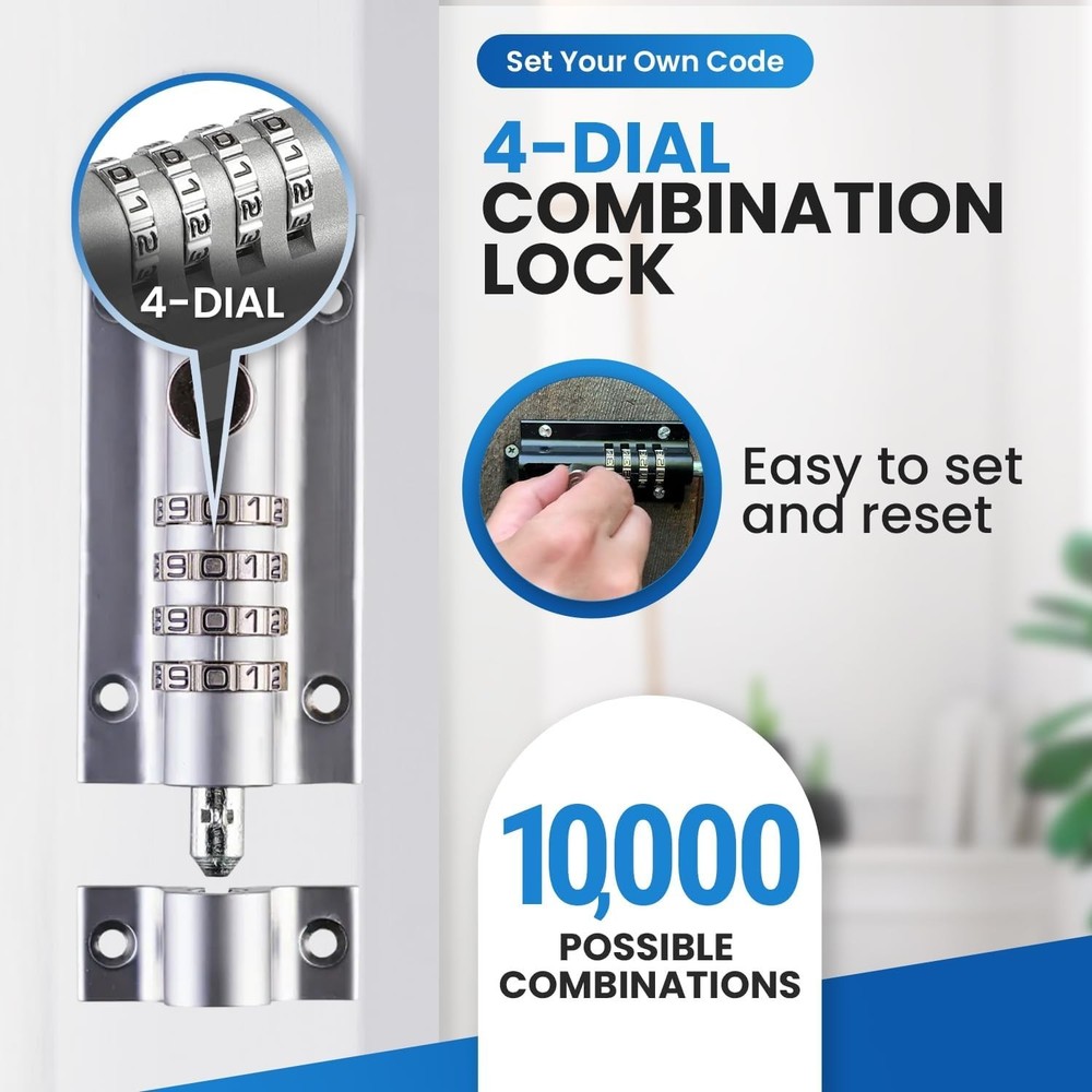Chrome Finish Combination Latch - Childproofing Solution