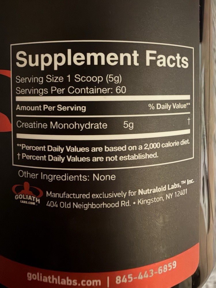Goliath Labs N.O. Monster 60 Capsules & Creatine Monohydrate 300g Bundle