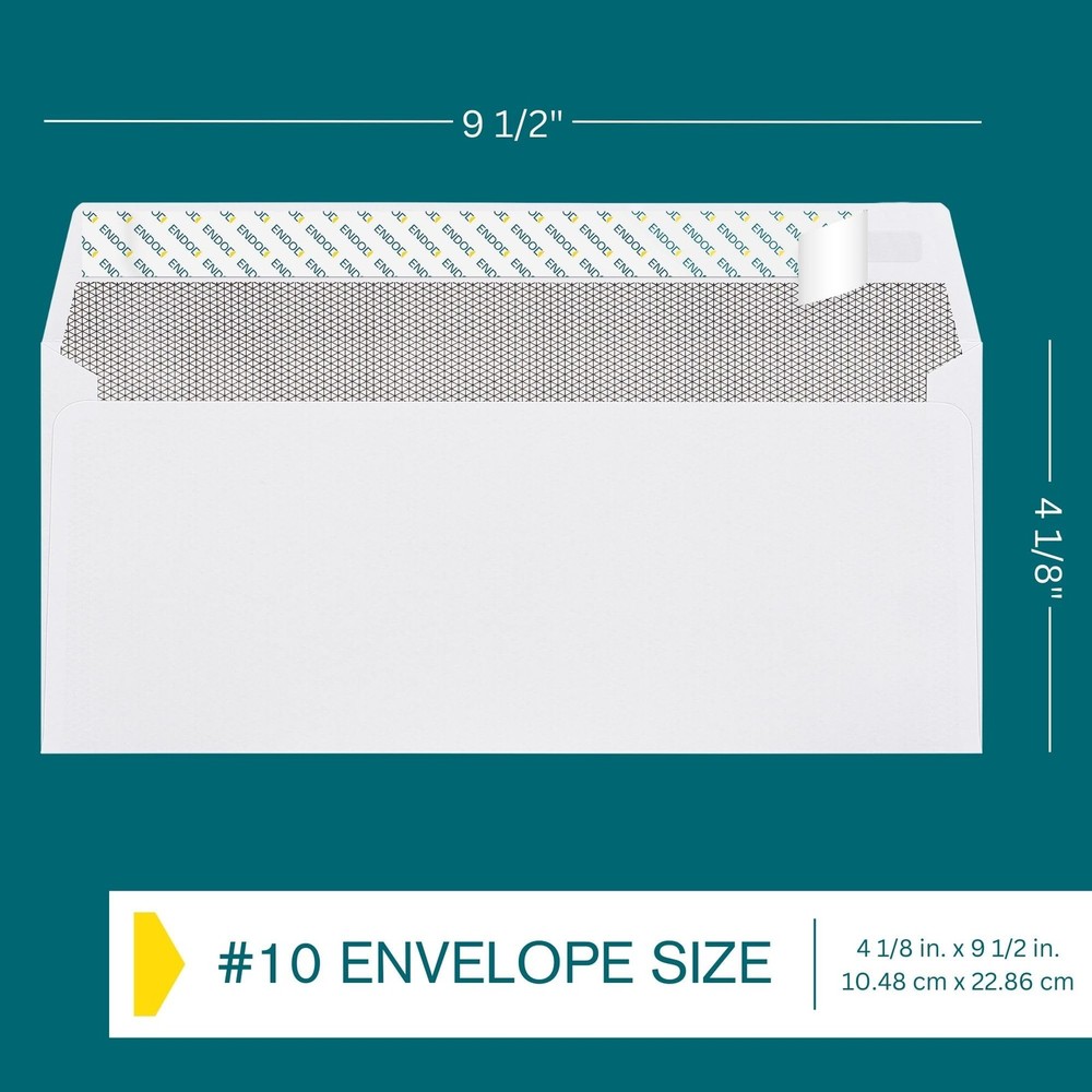 #10 Envelopes Self Seal - | 50 Count, 50 Pack | Peel &