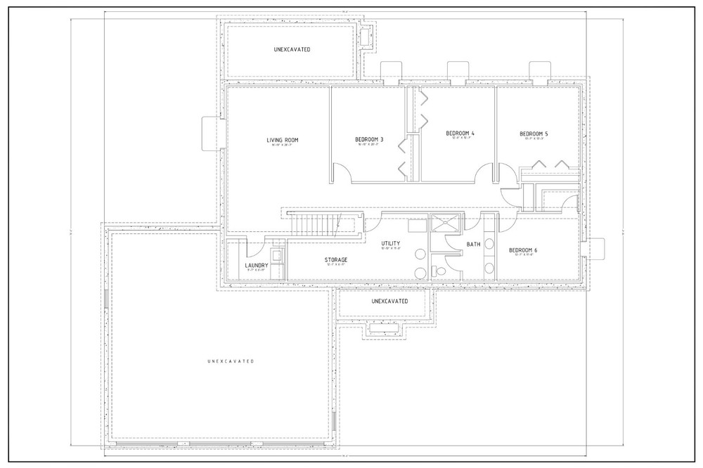 Spacious Ranch Home Plan - 6 Bedroom 3 1/2 Bath & Office