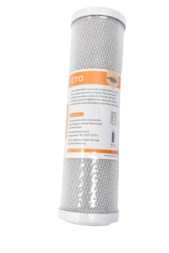 Membrane Solutions CTO-F10-5 Carbon Block Water Filter Cartridge 10" 5 Micron