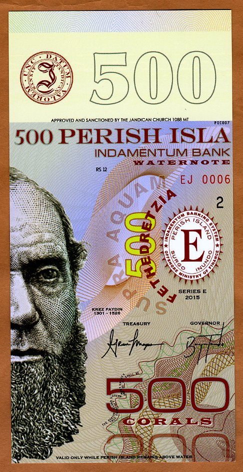 Perish Island, 500 Corals, 2015, Private Issue UNC POLYMER