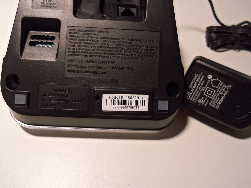 Vtech CS6229-4 Main Base Phone System w/ AC Power Supply