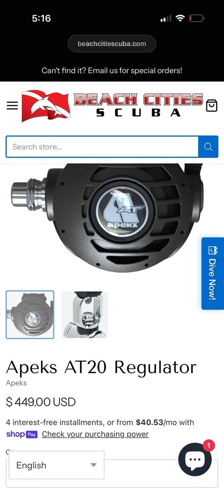 APEKS VALVE REGULATOR COMPUTER & GEAR (2019 CERTIFIED MODEL) READ DESCRIPTION!