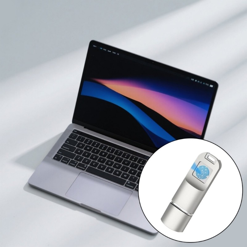 Fingerprint Recognition USB C Flash Drive Privacy Encrypted Security Disk