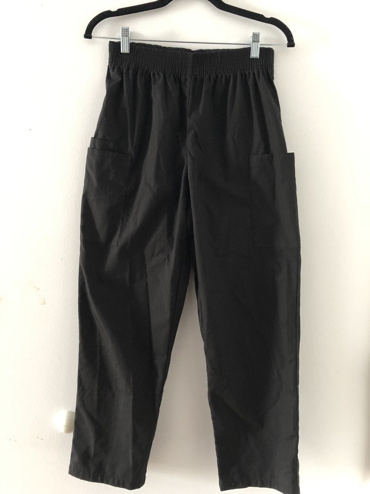Adar 2 piece Black Elastic Waist Pants Uniforms Set Unisex Size S