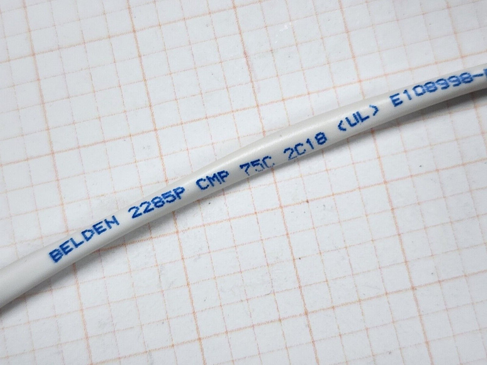 Belden Wire 2285P 18/2C Solid Plenum Light Dimmer Control Cable CMP White /50ft