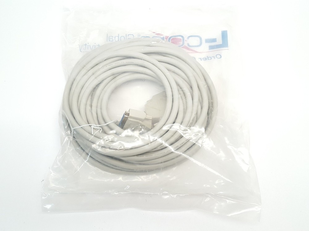 L-COM CSMN37MF-50 Deluxe Molded D-Sub Cable 50' Grey