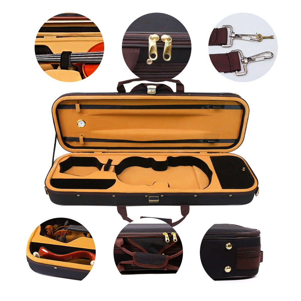 4/4 full size Violin Case with Backpack Strap Lightweight Hard shell Travel Case
