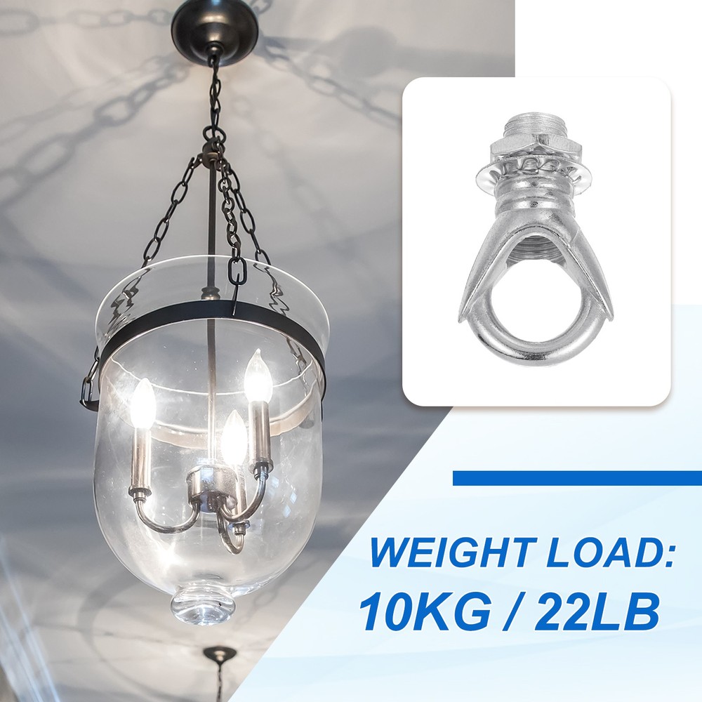 Eye Nut 22lb Max Load M10 Female Loop Ring with Accessories Silver Tone 2pcs