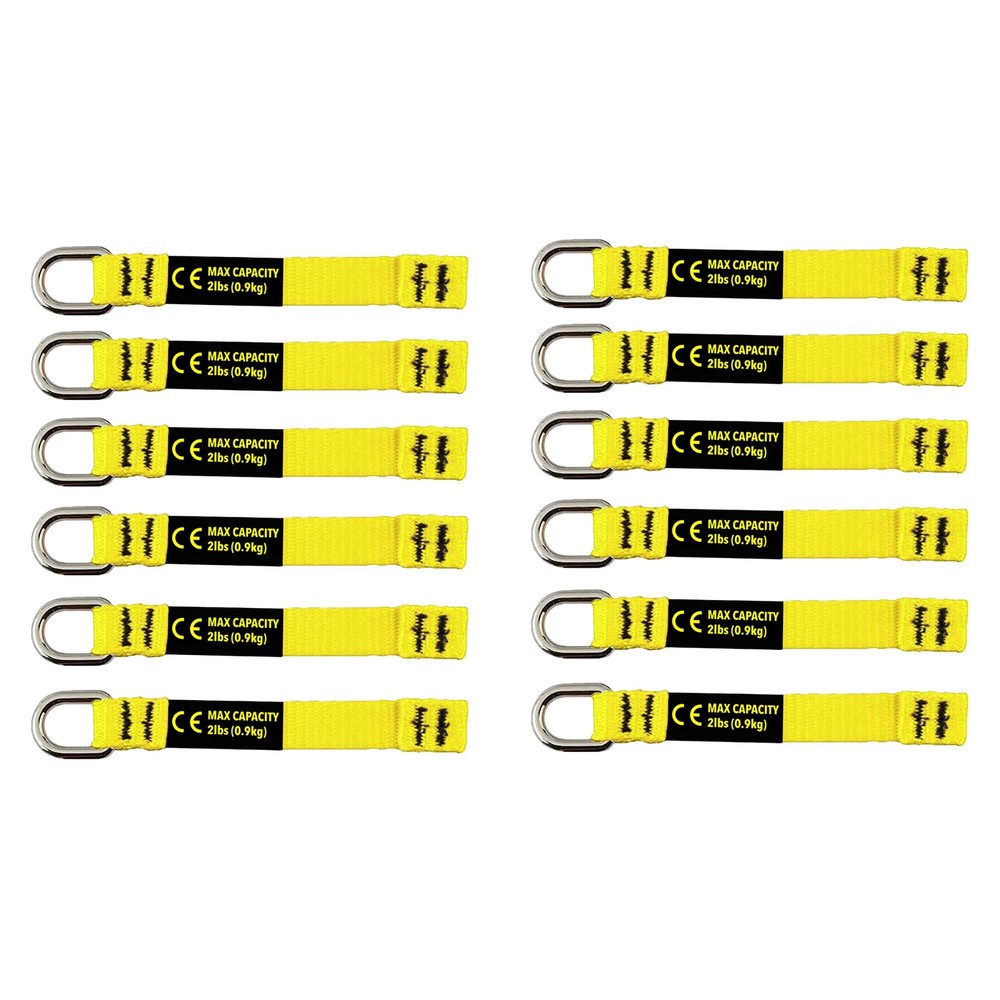 Yellow Flat Dring Tool Tail Tethers 2in1 Application Max Load 0.9kg 12cm X 12mm