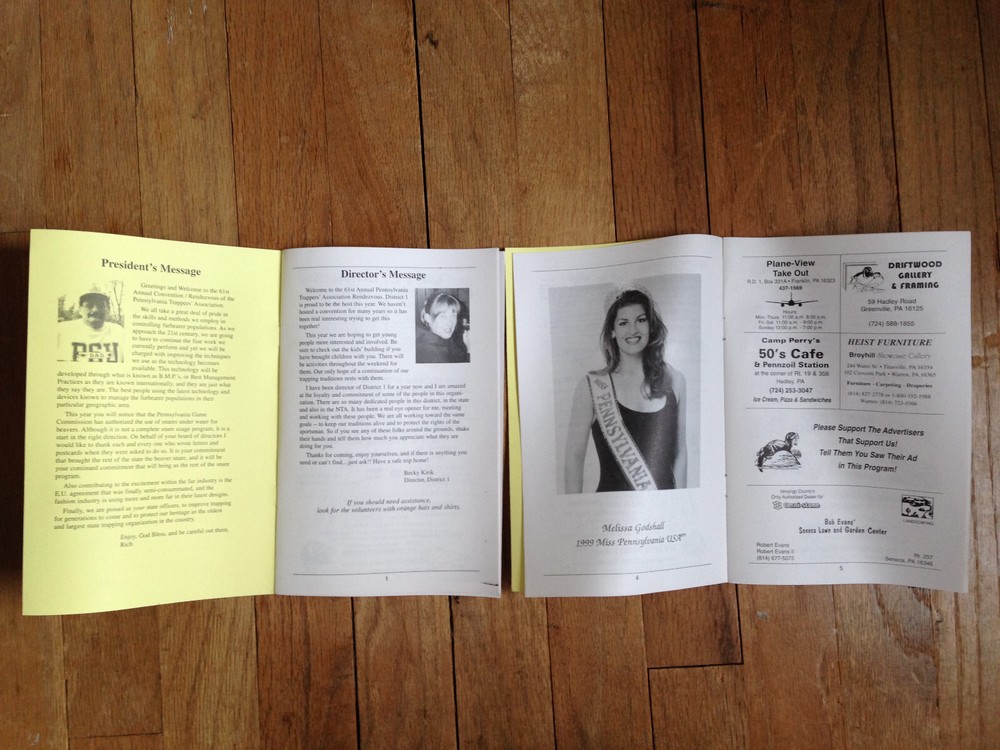Pennsylvania Trappers Association 61st Annual PTA State Convention Program 1998