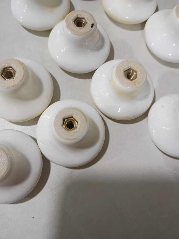 11 Vintage SMURF Porcelain Drawer Pulls