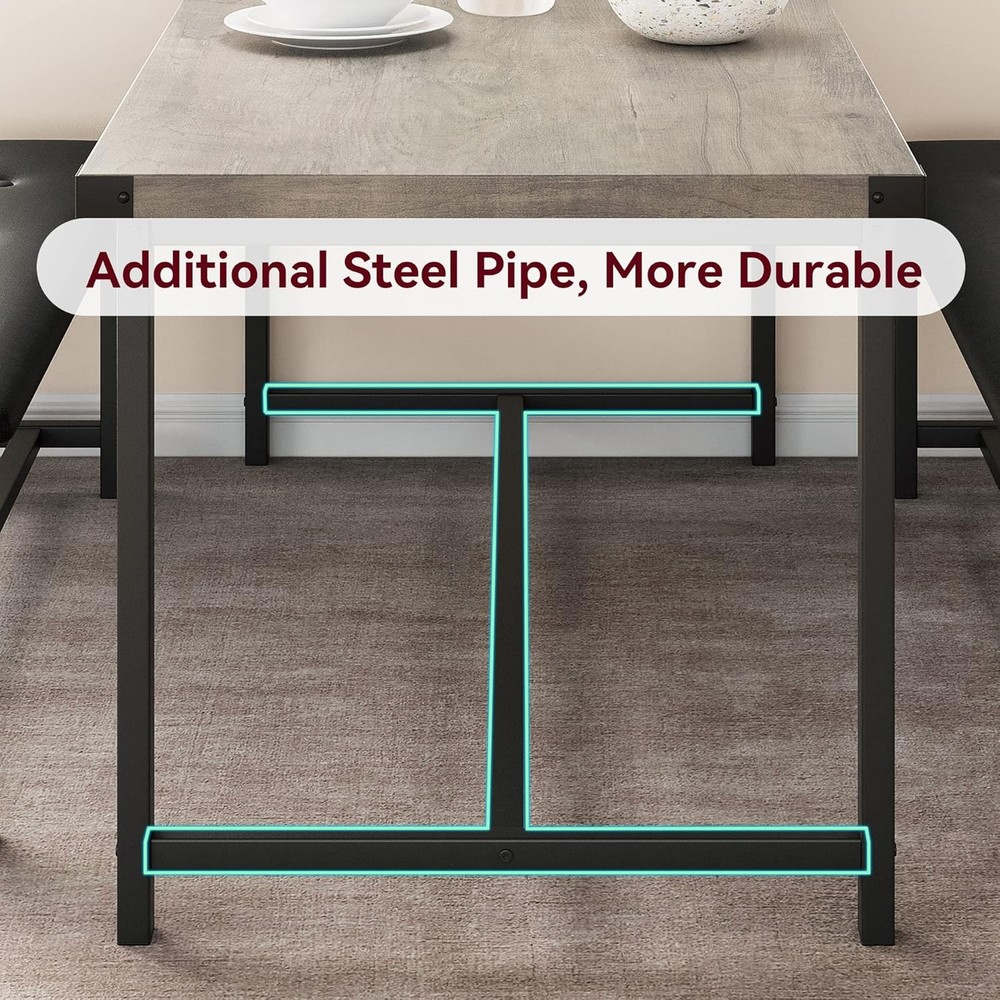 Dining Table Set 4 Kitchen Table W/ Upholstered Bench 3 Piece Rectangular Dining