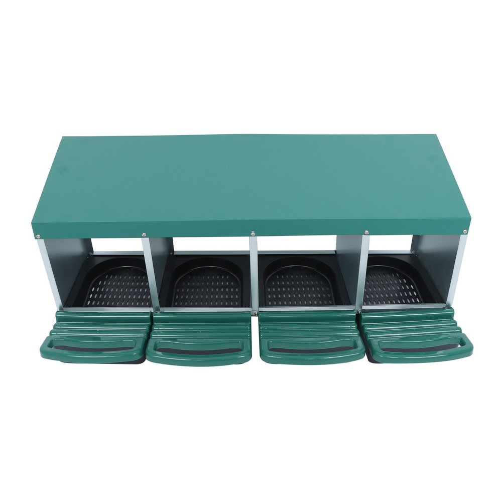 4 Hole Chicken Nesting Boxes Metal Chicken Egg Laying Box with Perch