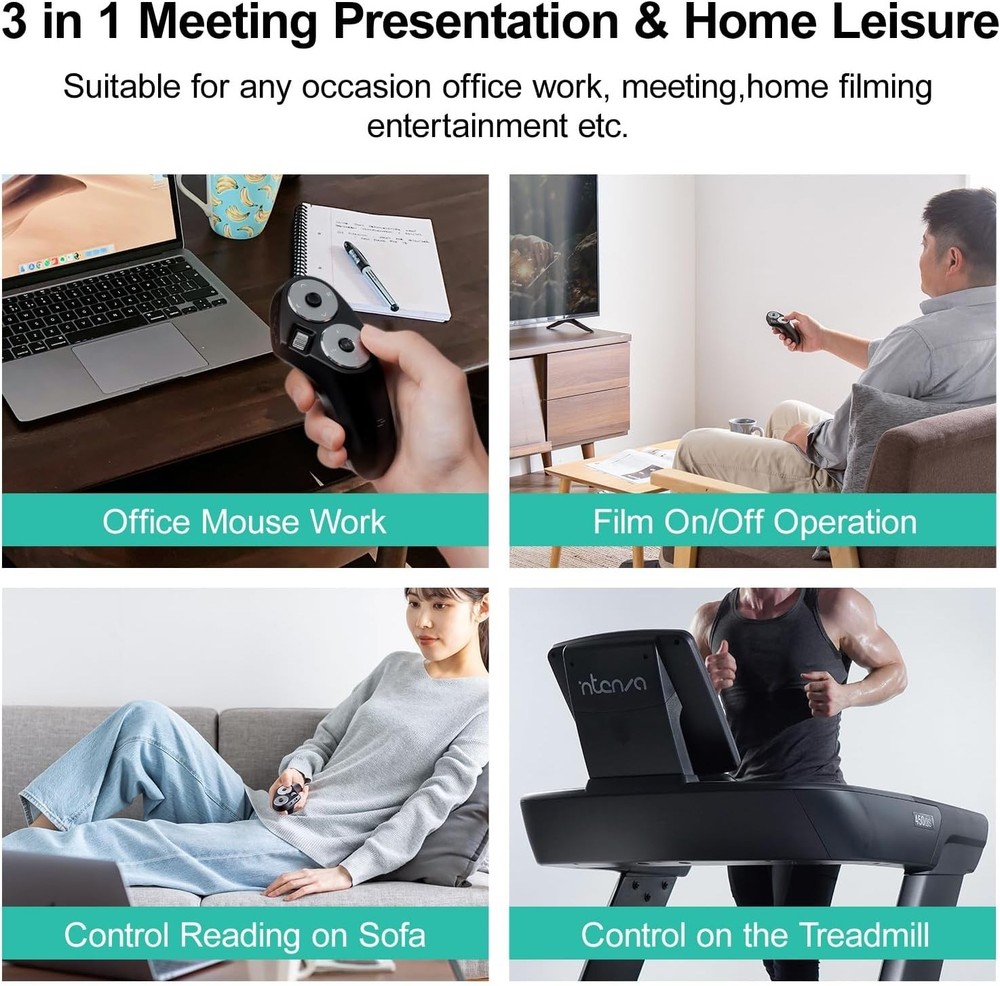 Rechargeable Bluetooth Mouse, 32ft Presentation Clicker, Lightweight & Portable