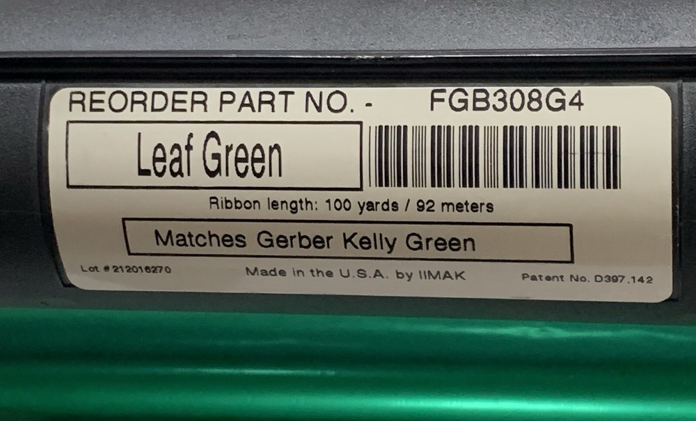 Gerber Edge Thermal Transfer Foil — Leaf Green