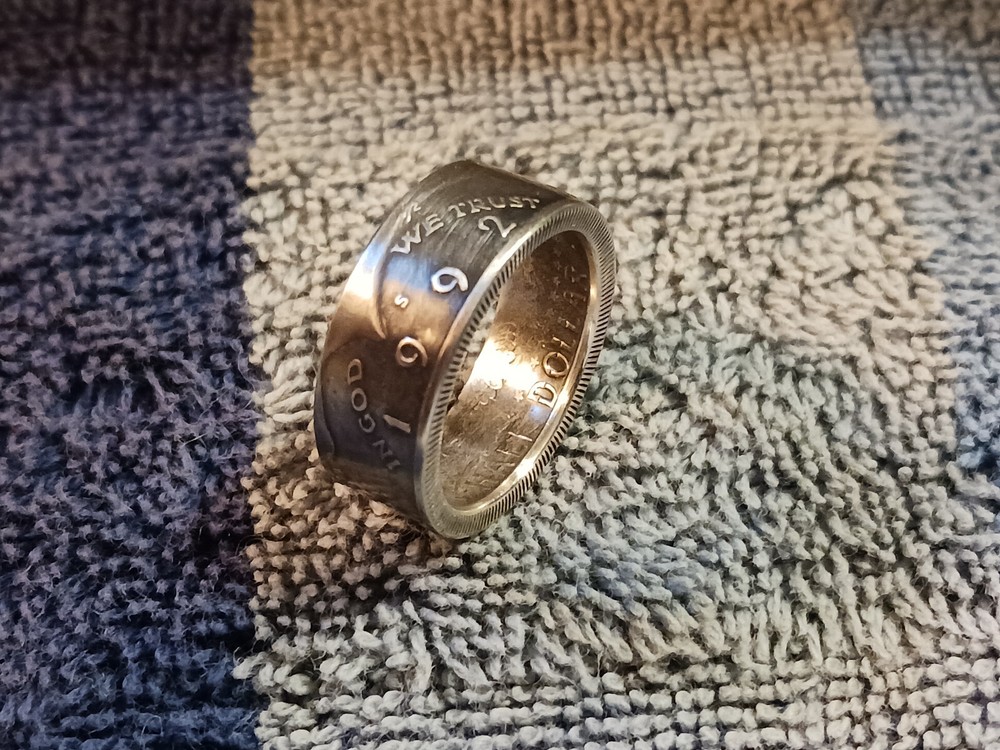 1992 90% Silver Kennedy Half Dollars size 11 coin ring handmade