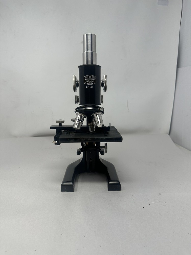 Spencer Buffalo Microscope with Wood Carrying Case, Lenses
