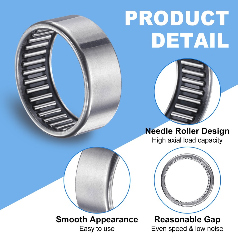 2pcs - B1412 Needle Roller Bearings 7/8"x1-1/8"x3/4" Full Complement Drawn Cup