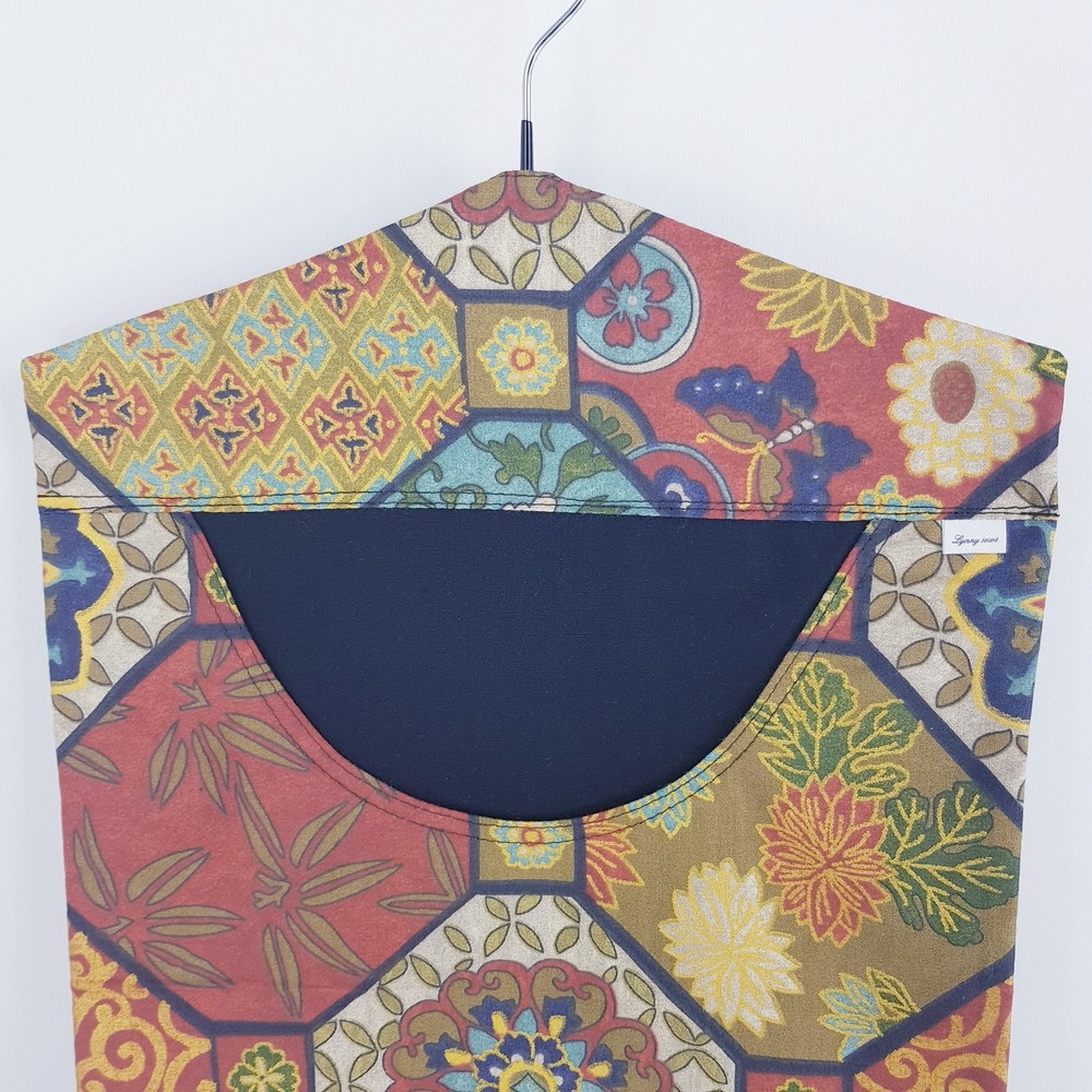 Peg Bag Handmade Gold Red Patterned Front Lined Laundry Clothes Peg Holder