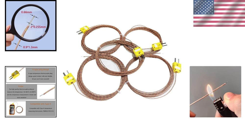 K type Thermocouple Temperature Probe Sensor 3 Meter Replacement