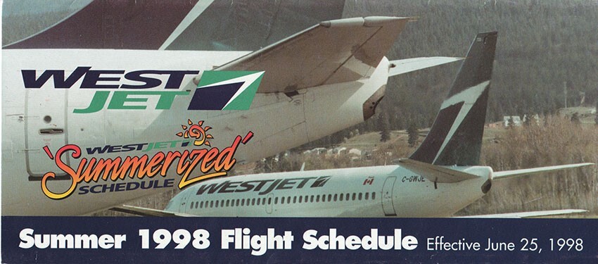 WestJet timetable 1998/06/25